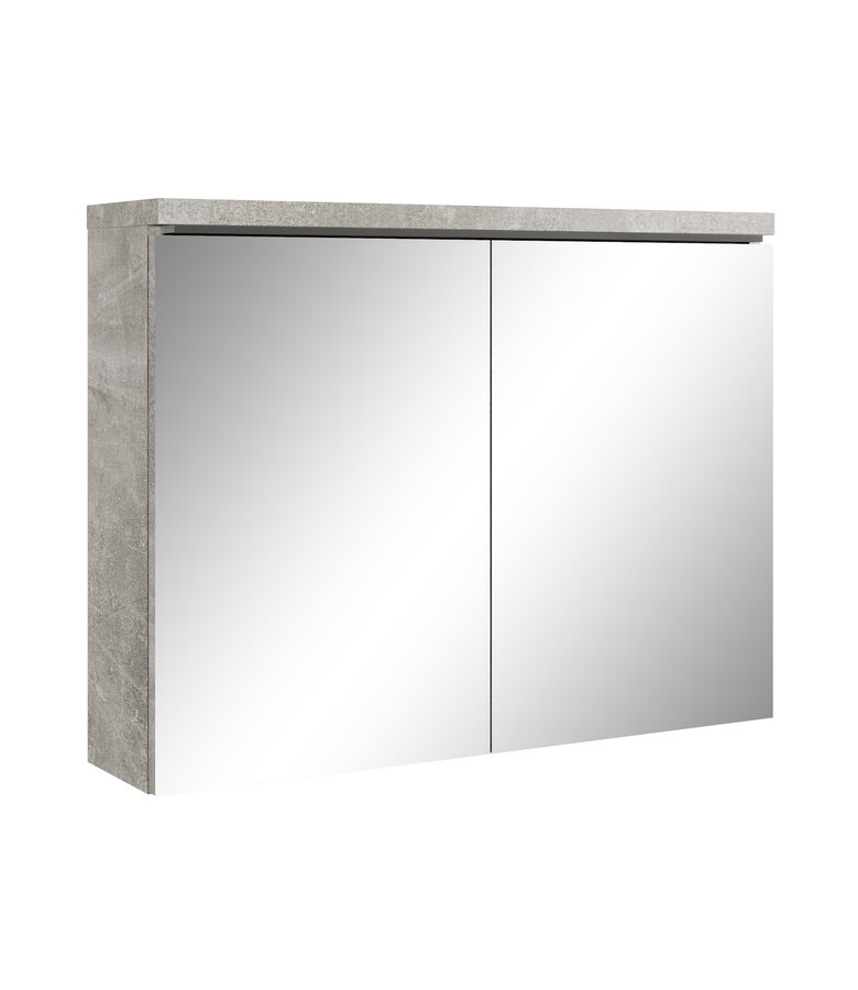 Spiegelkast Paso LED 80 x 20 x 60 cm - beton grijs