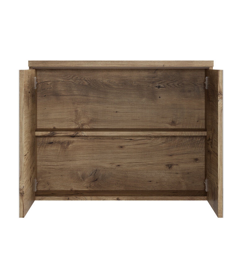 Spiegelkast Paso LED 80 x 20 x 60 cm - kastanje eiken