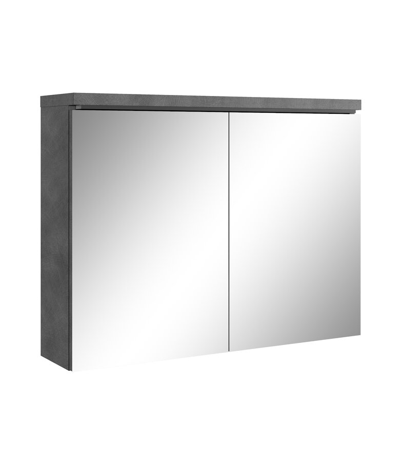 Spiegelkast Paso LED 80 x 20 x 60 cm - donker grijs