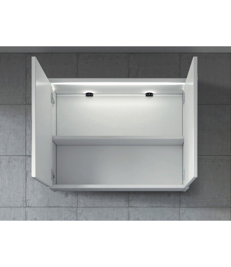 Spiegelkast Paso LED 80 x 20 x 60 cm - wit