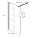Douchewand Florida 100 x 200 cm - zwart - melkglas - inloopdouche 8mm