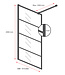 Douchewand Essos 50 x 200 cm - zwart - inloopdouche 8mm