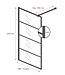 Douchewand Essos 70 x 200 cm - zwart - rookglas - inloopdouche 8mm