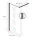 Douchewand Rizani 50 x 200 cm - rookglas - zwart - inloopdouche 8mm