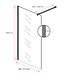 Douchewand Rizani 60 x 200 cm - rookglas - zwart - inloopdouche 8mm