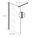 Douchewand Rizani 70 x 200 cm - rookglas - zwart - inloopdouche 8mm