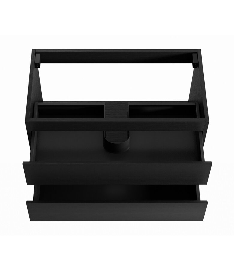 Wastafelkast Angela 90 x 48 x 50 cm - zwart houtnerf