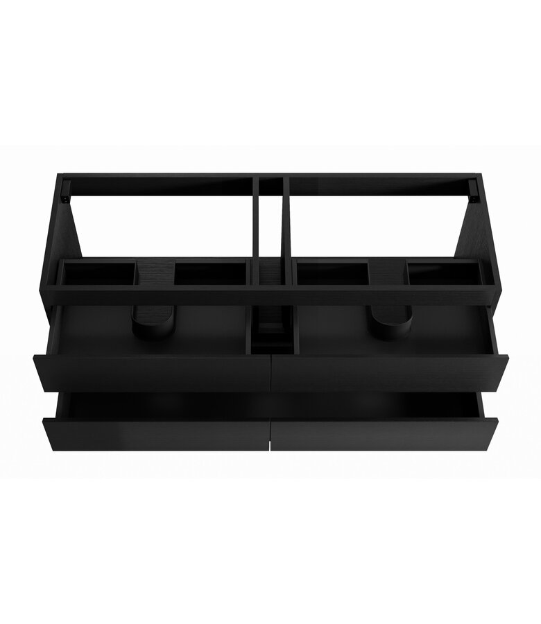 Wastafelkast Angela 140 x 48 x 50 cm - zwart houtnerf