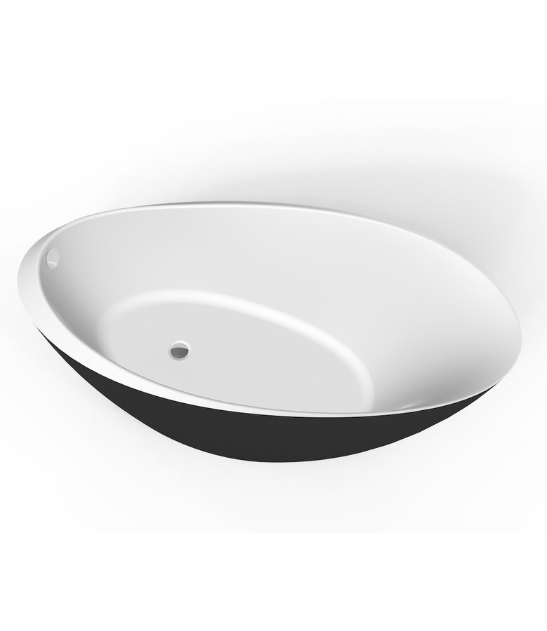 Vrijstaand ligbad Ancon 180 x 85 x 88 cm - zwart met wit