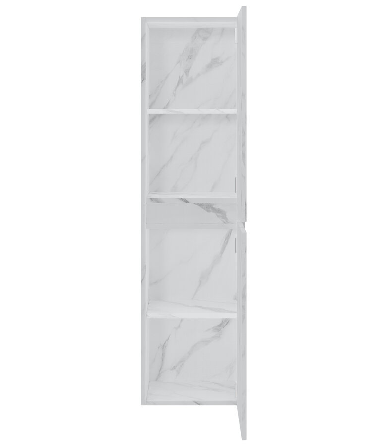 Badkamerkast Thermis 40 x 30 x 150 cm - wit marmer