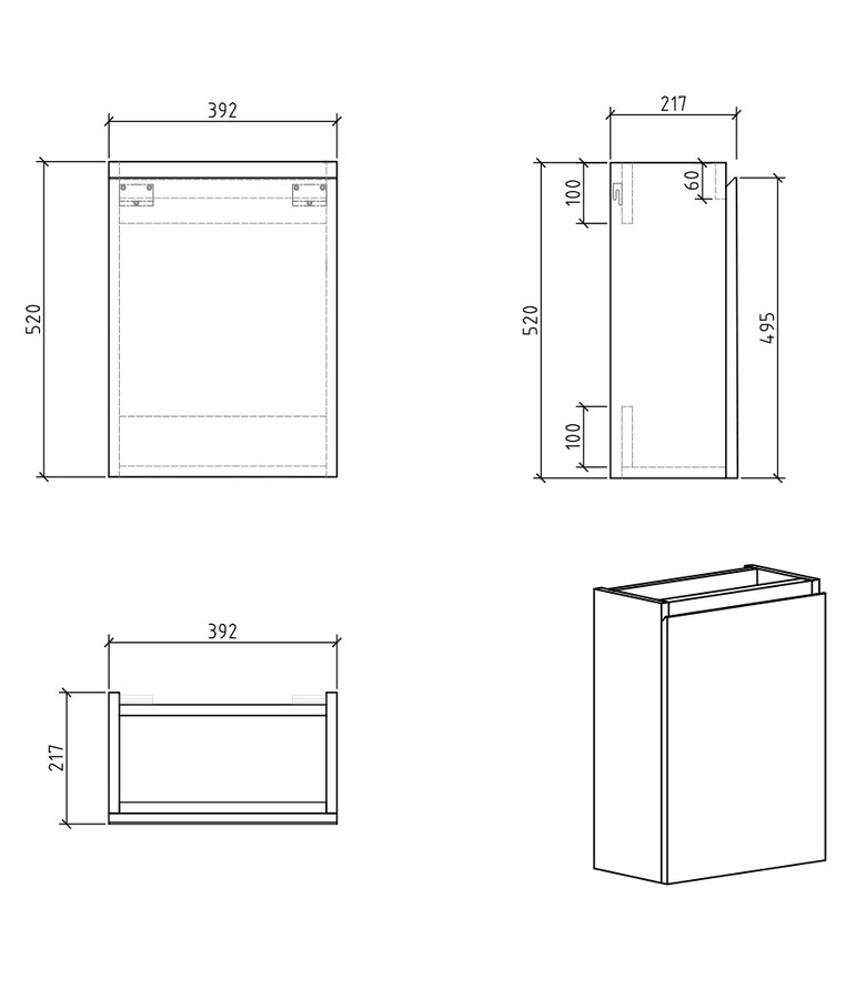 Toiletmeubel Angela 40cm - mat wit