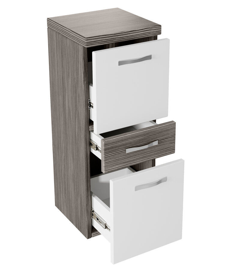 Badkamerkast Alba 30 x 30 x 83 cm - grijs eiken met wit