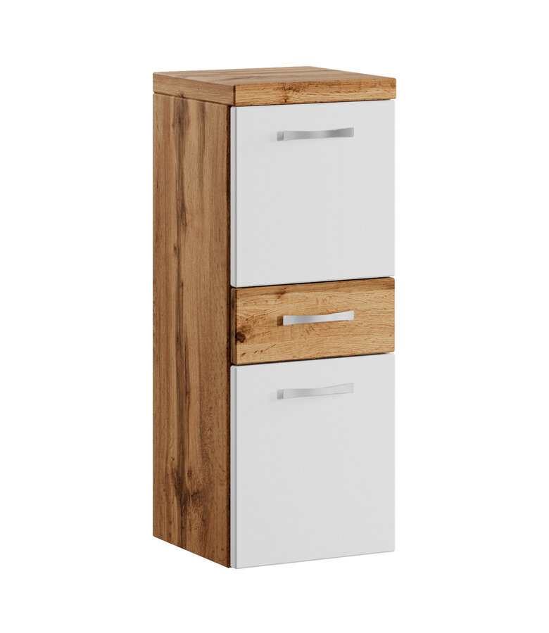 Badkamerkast Alba 30 x 30 x 83 cm - eiken met wit