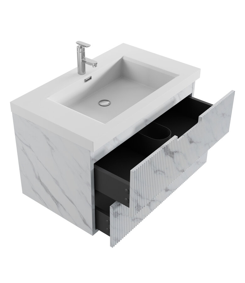 Badkamermeubel Thermis 80cm - wit marmer