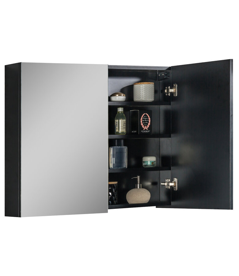 Spiegelkast Cuba 90 x 16 x 70 cm - mat zwart