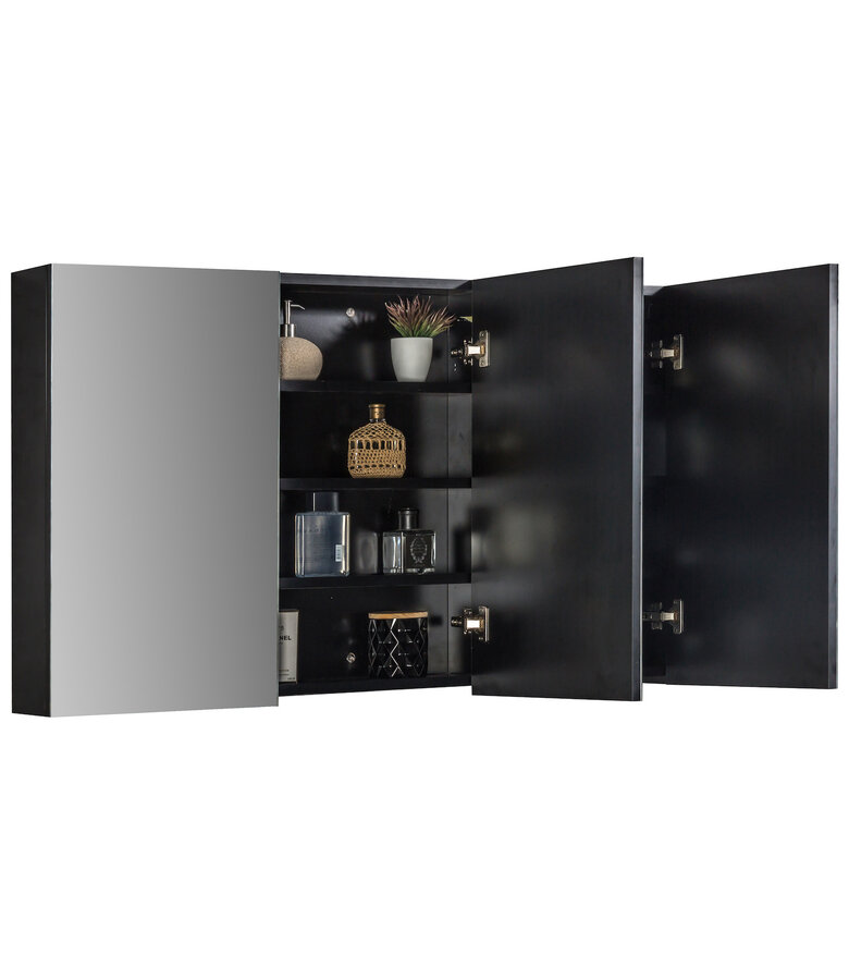 Spiegelkast Cuba 120 x 16 x 70 cm - mat zwart