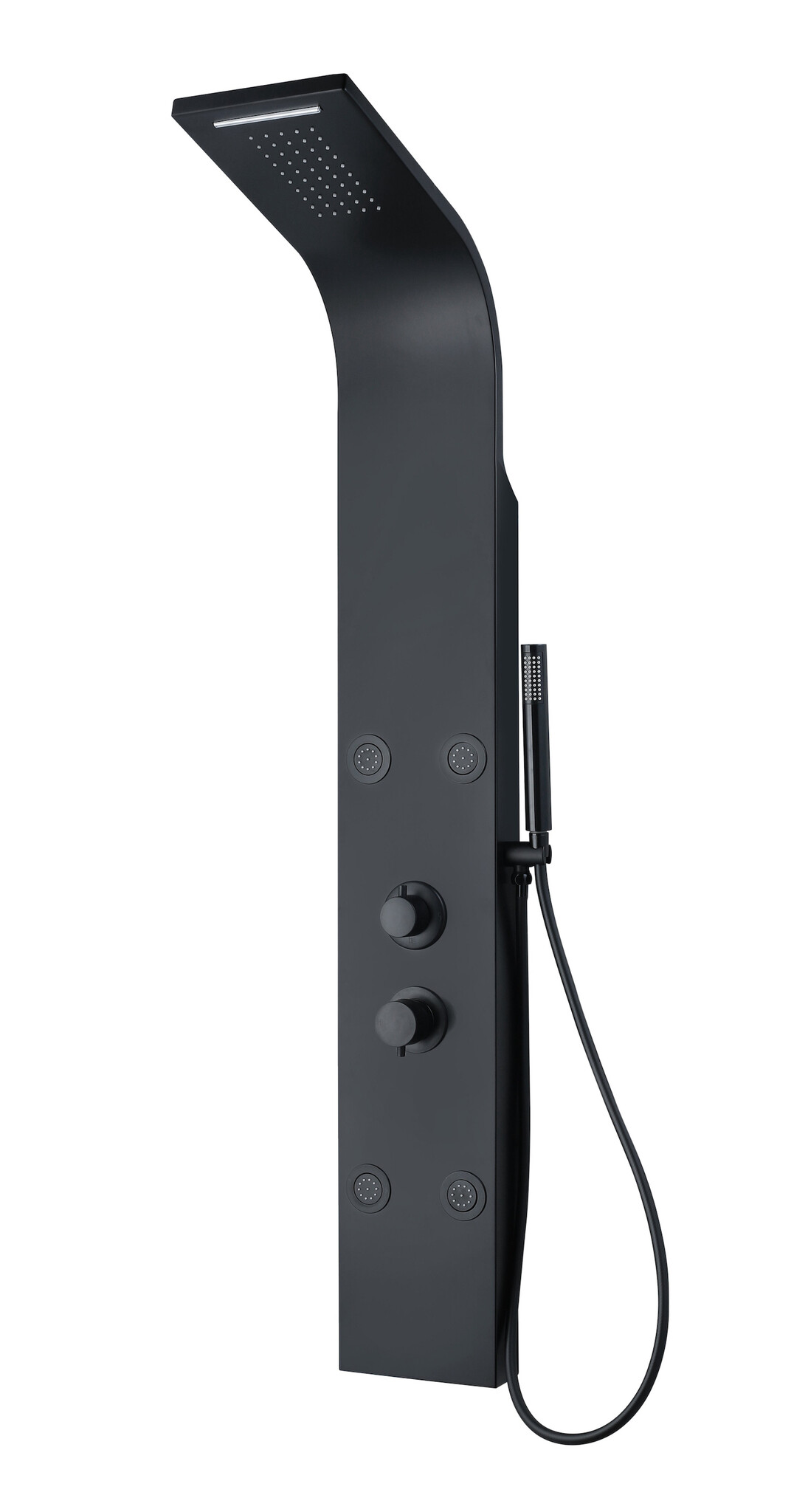 Douchepaneel Broome met mengkraan Zwart aluminium Badplaats