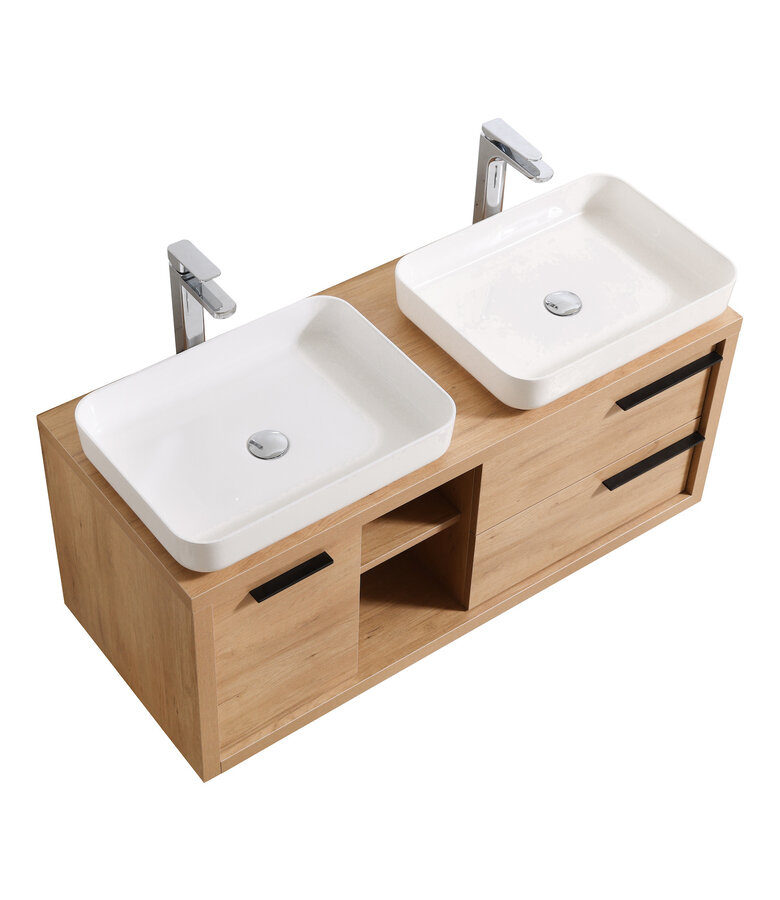 Badkamermeubel Vermont 120cm met spiegel - eiken - zonder wastafel