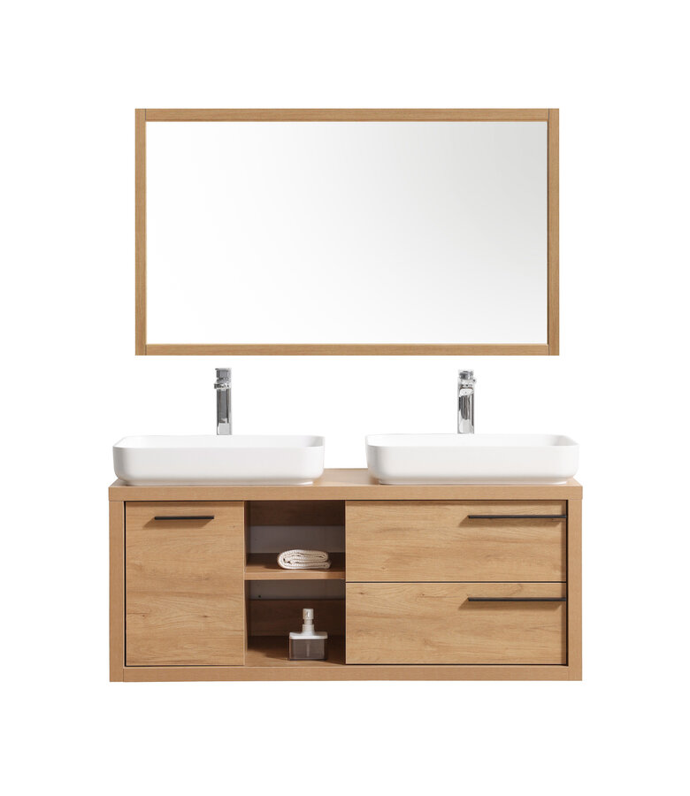 Badkamermeubel Vermont 120cm met spiegel - eiken - zonder wastafel