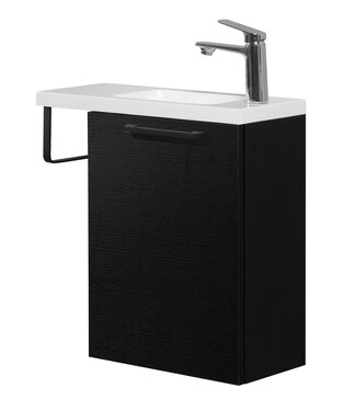 Toiletmeubel Neves 55cm - zwart houtnerf