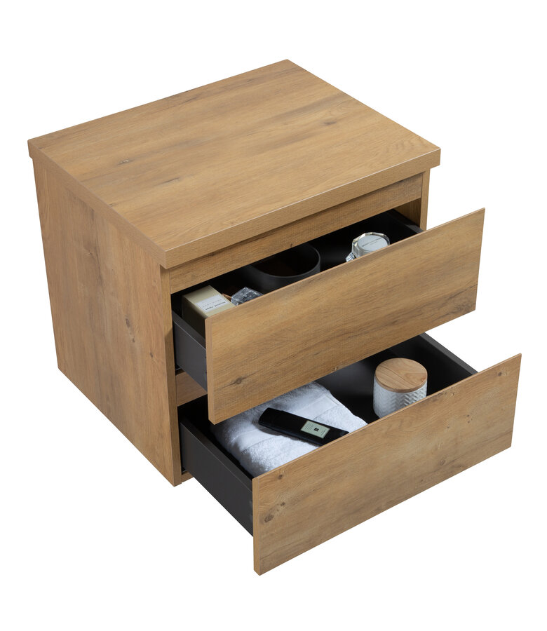 Wastafelkast Angela 60 x 48 x 54 cm - eiken - met bovenblad