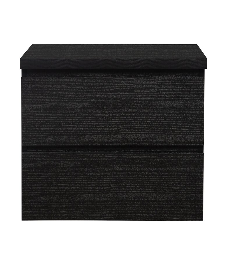 Wastafelkast Angela 60 x 48 x 54 cm - zwart houtnerf - met bovenblad