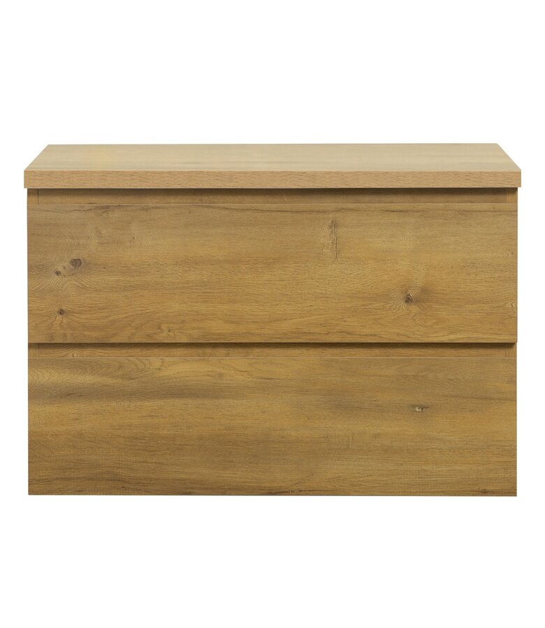 Wastafelkast Angela 80 x 48 x 54 cm - eiken - met bovenblad