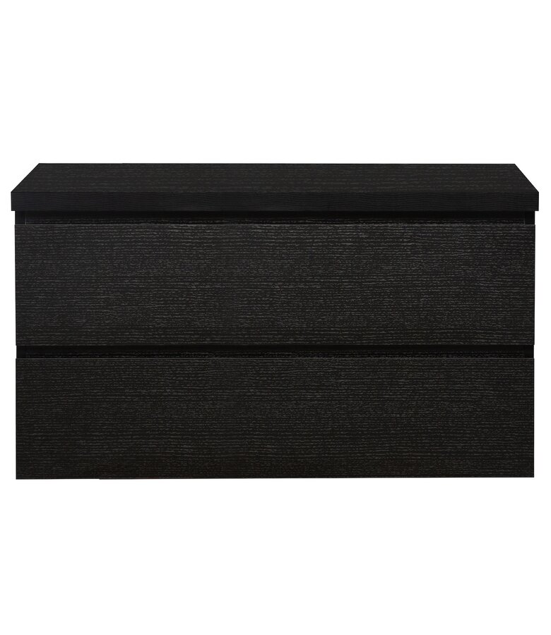 Wastafelkast Angela 90 x 48 x 54 cm - zwart houtnerf - met bovenblad