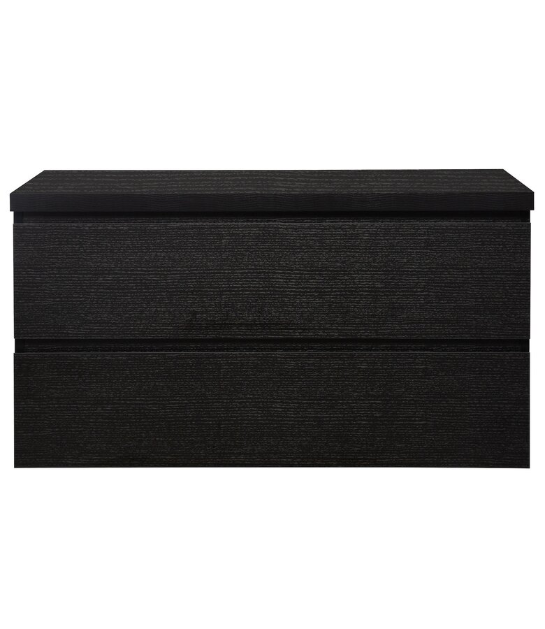 Wastafelkast Angela 100 x 48 x 54 cm - zwart houtnerf - met bovenblad