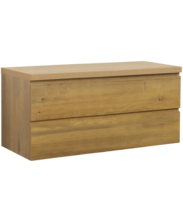 Wastafelkast Angela 120 x 48 x 54 cm - eiken - met bovenblad