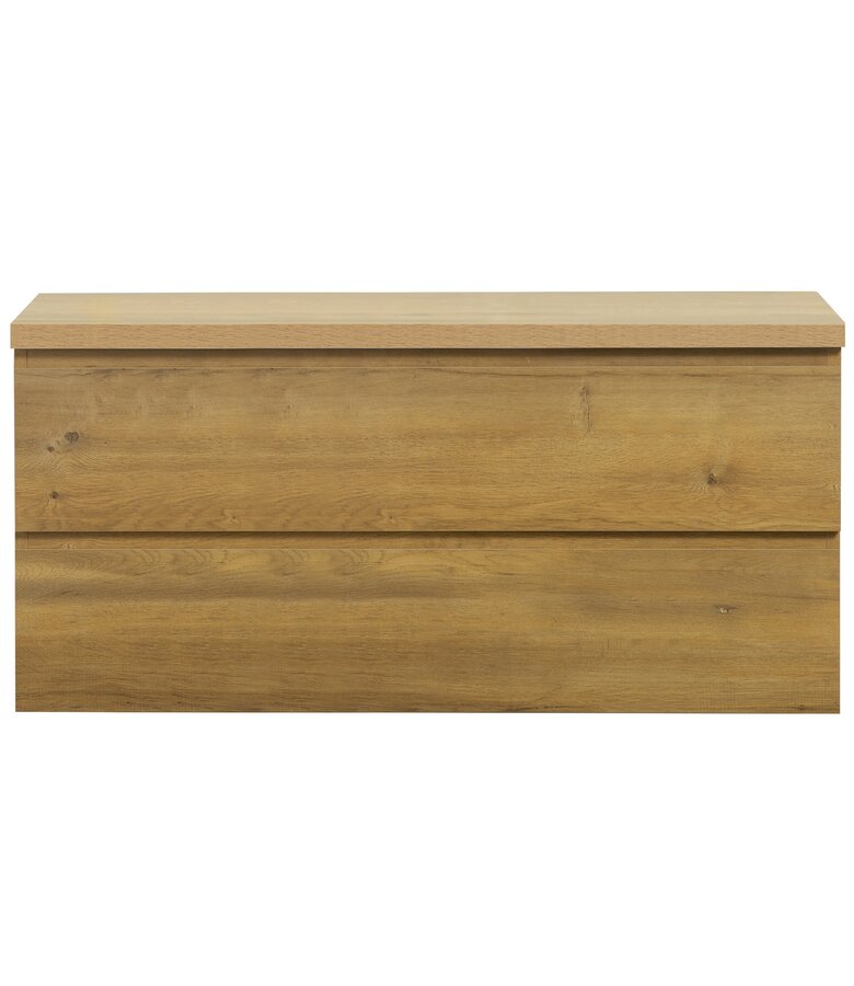 Wastafelkast Angela 120 x 48 x 54 cm - eiken - met bovenblad