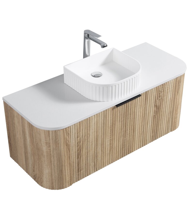 Badkamermeubel Murcia 120cm - wit eiken - met bovenblad