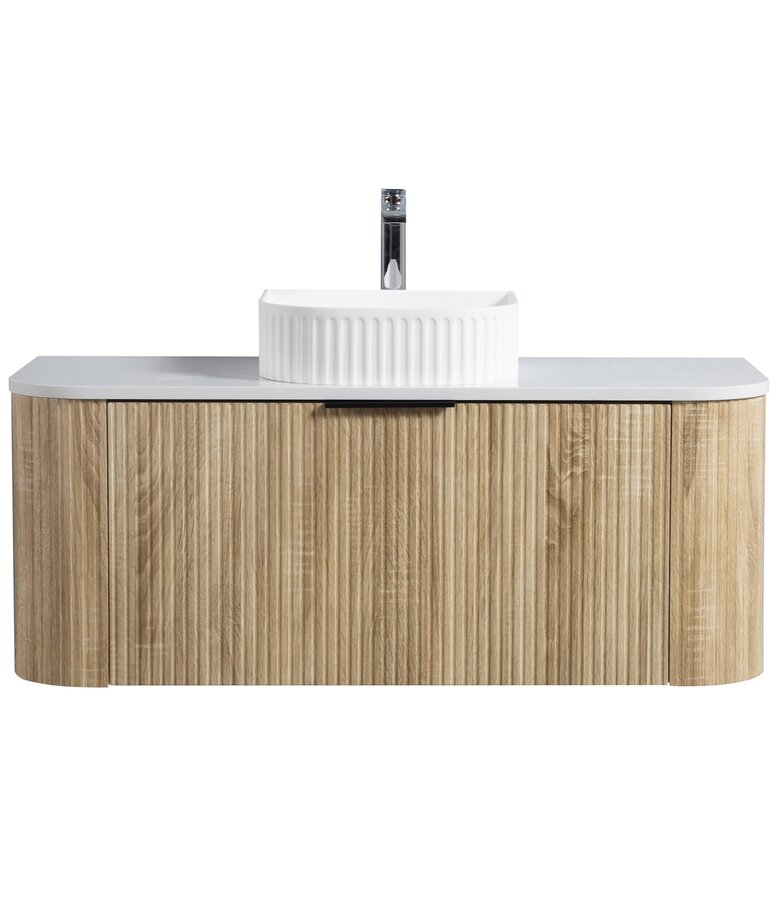 Badkamermeubel Murcia 120cm - wit eiken - met bovenblad