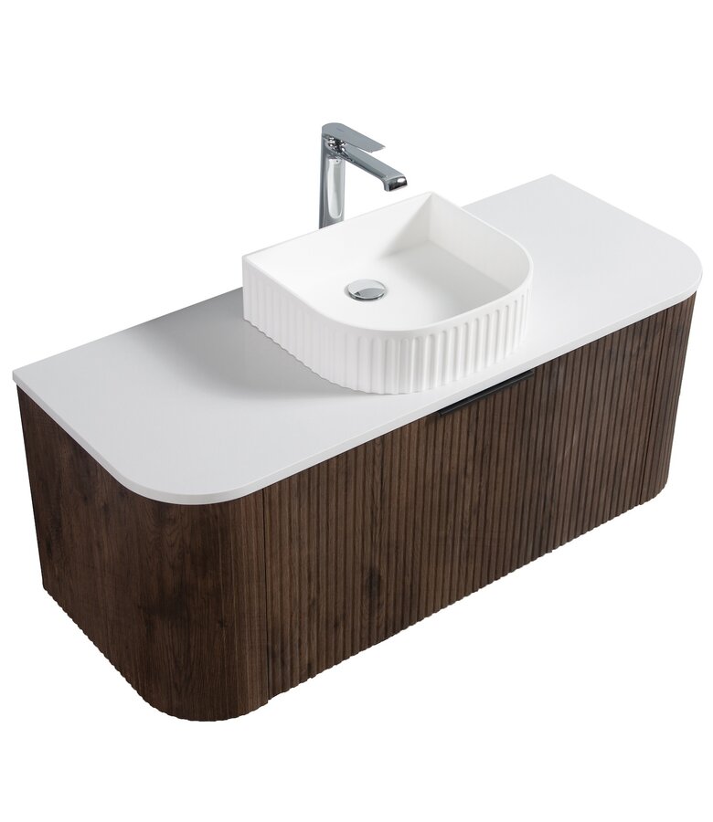 Badkamermeubel Murcia 120cm - walnoot bruin - met bovenblad