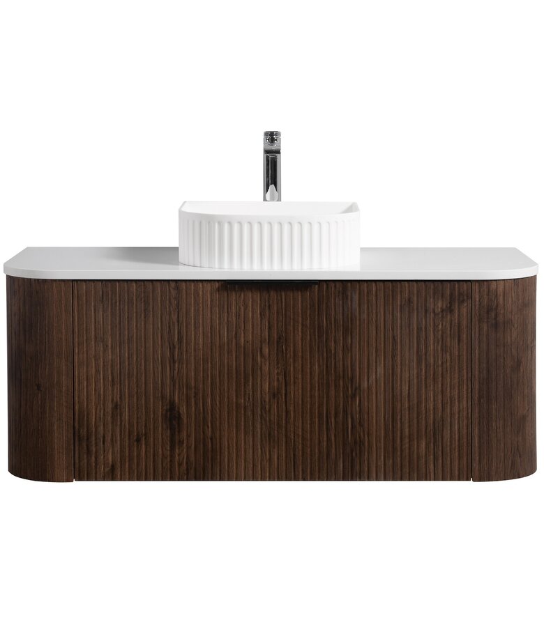 Badkamermeubel Murcia 120cm - walnoot bruin - met bovenblad