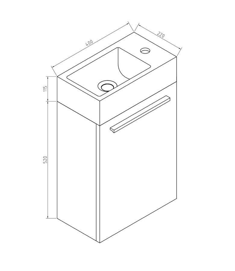 Toiletmeubel Athene 40cm - mat zwart