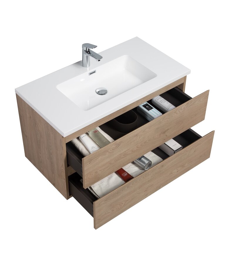 Badkamermeubel Angela 90cm - kastanje eiken