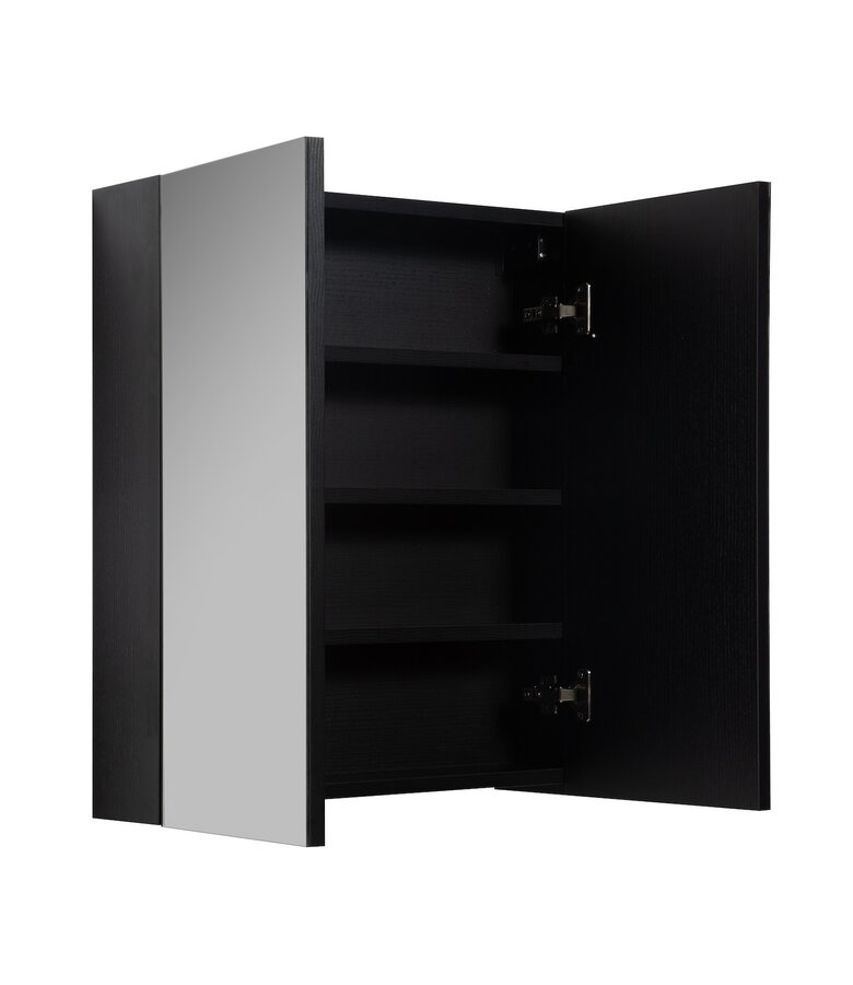 Spiegelkast Cuba 60 x 16 x 70 cm - zwart houtnerf