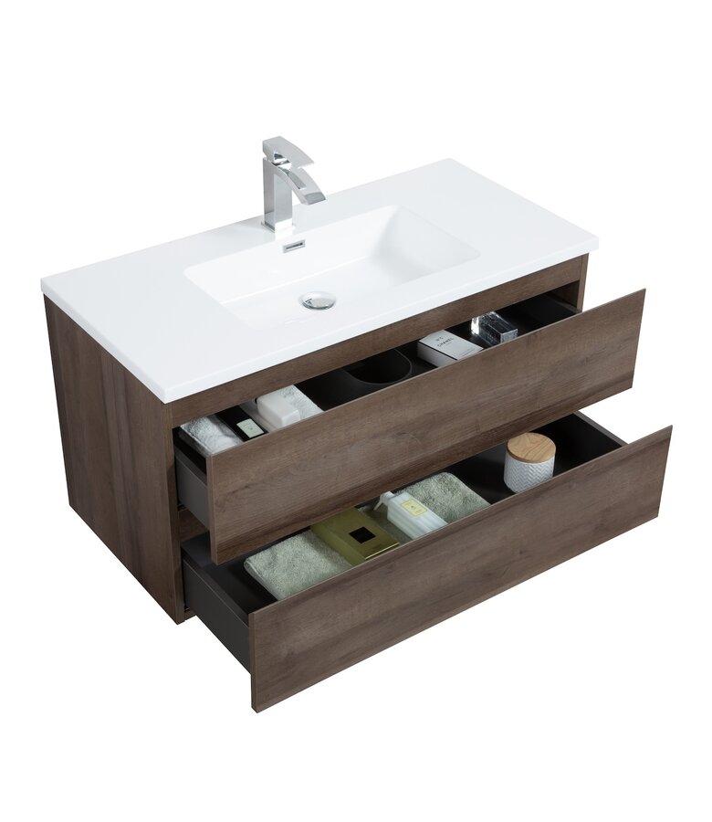 Badkamermeubel Angela 90cm - bruin eiken