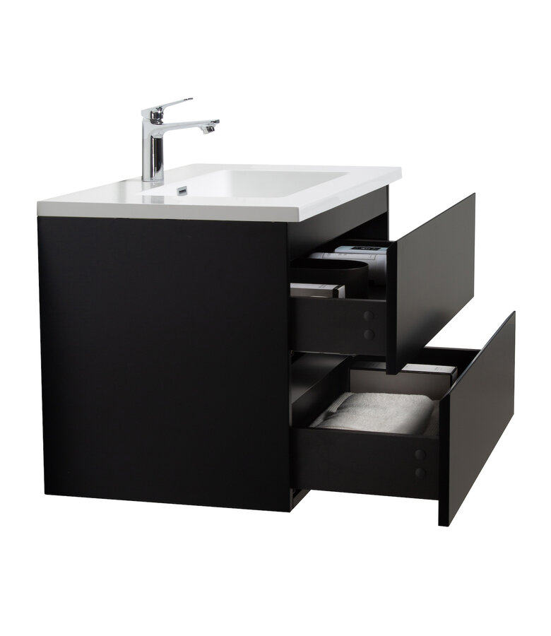 Badkamermeubel Angela 80cm - mat zwart