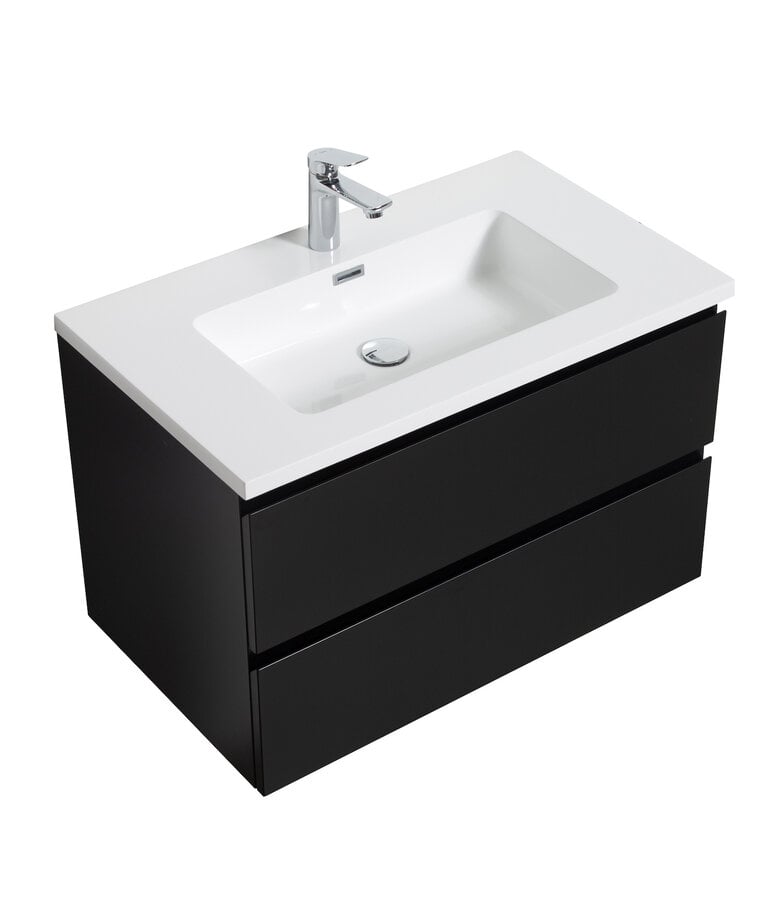 Badkamermeubel Angela 80cm - mat zwart