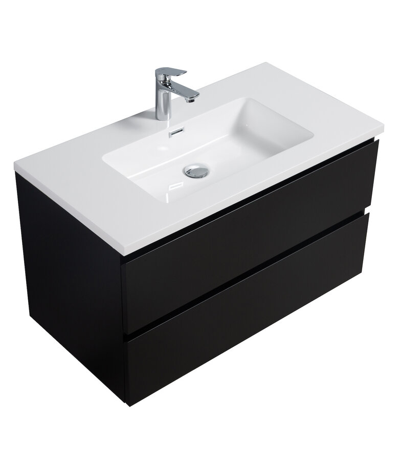 Badkamermeubel Angela 90cm - mat zwart