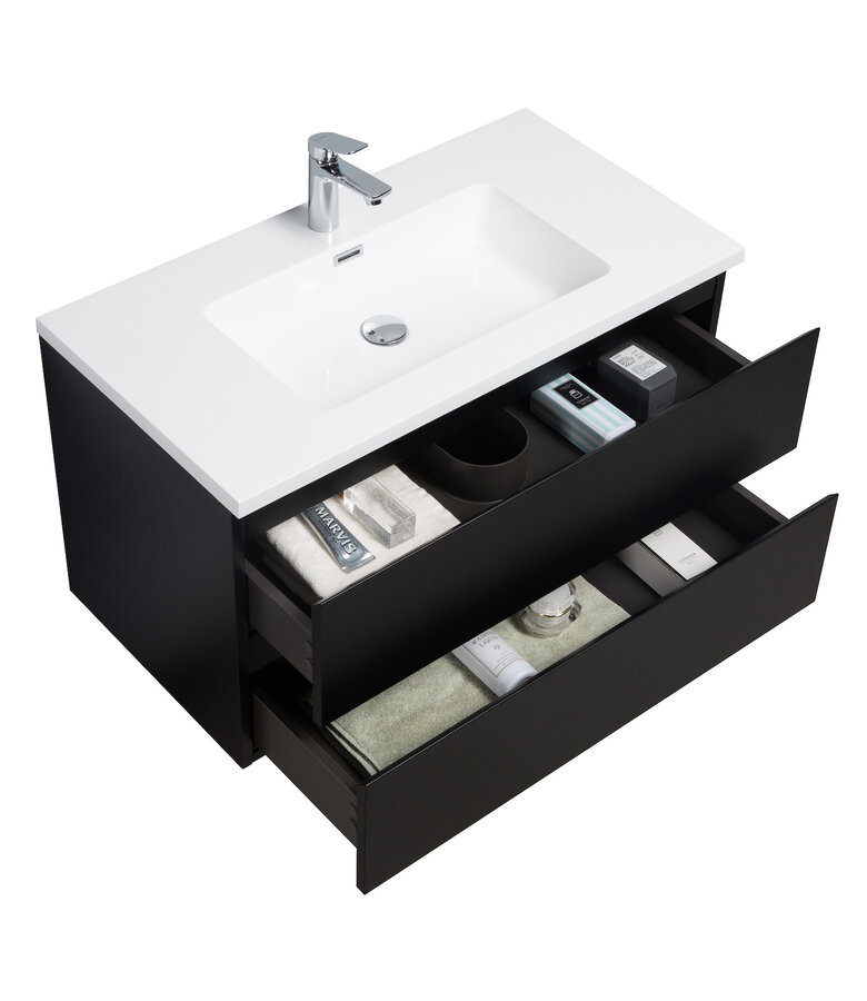 Badkamermeubel Angela 90cm - mat zwart