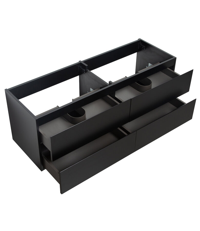 Wastafelkast Angela 140 x 48 x 50 cm - mat zwart