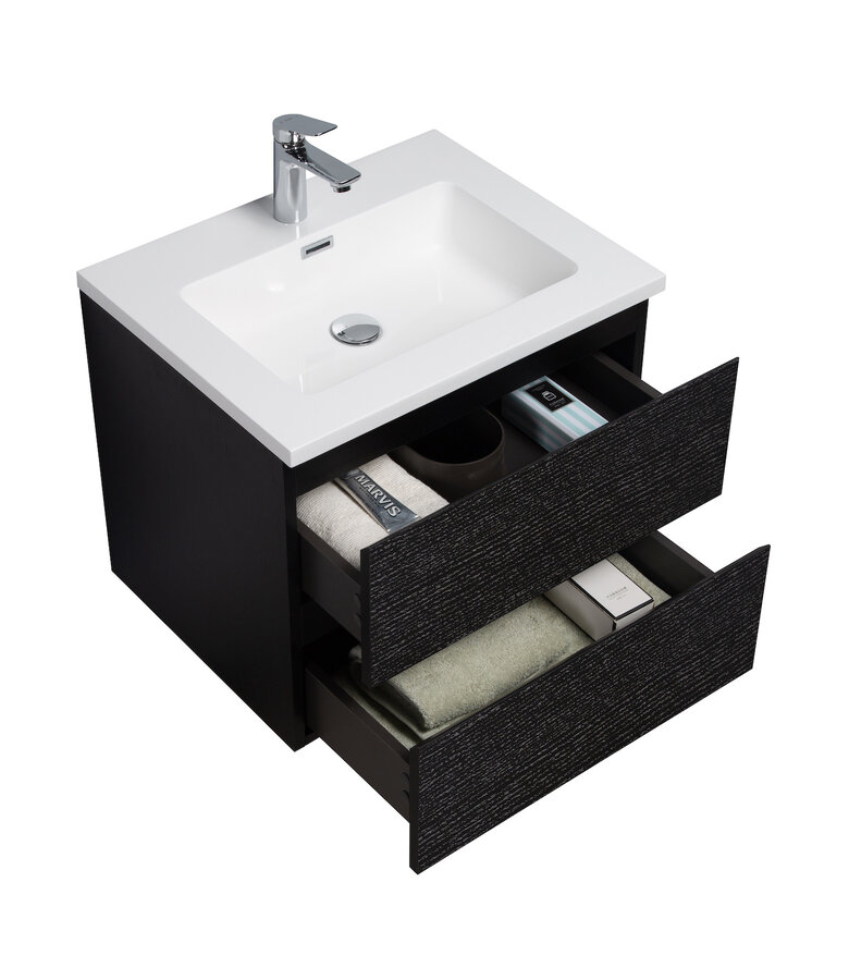 Badkamermeubel Angela 60cm - zwart houtnerf