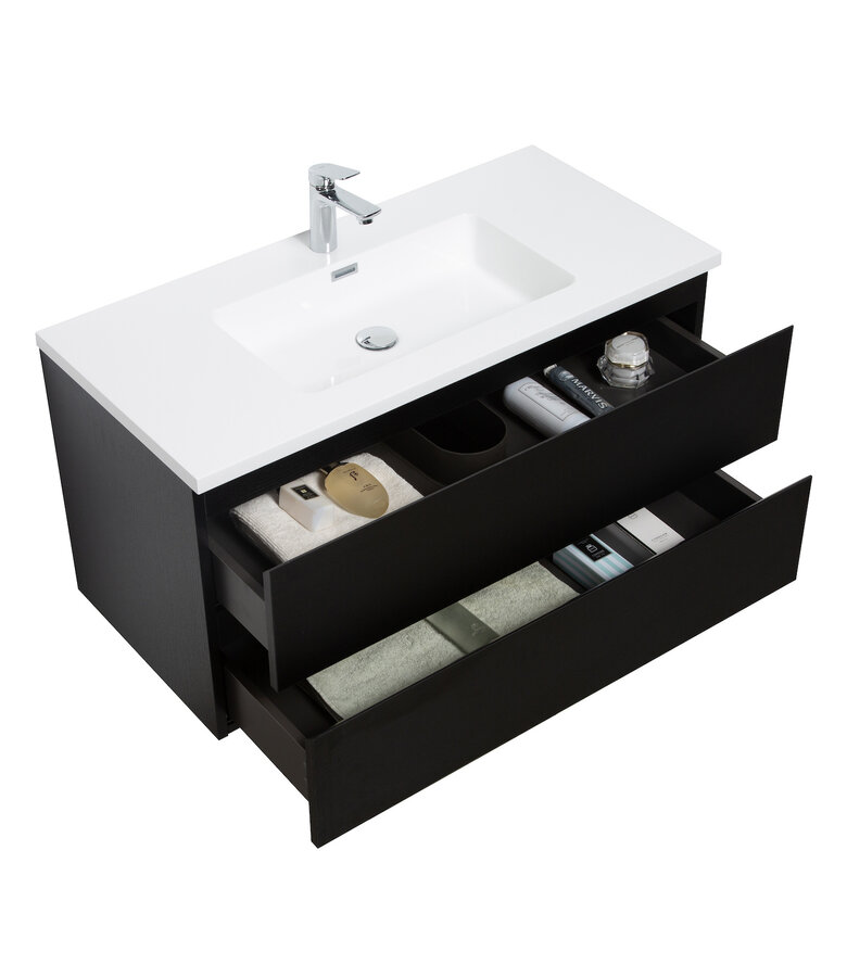 Badkamermeubel Angela 100cm - zwart houtnerf