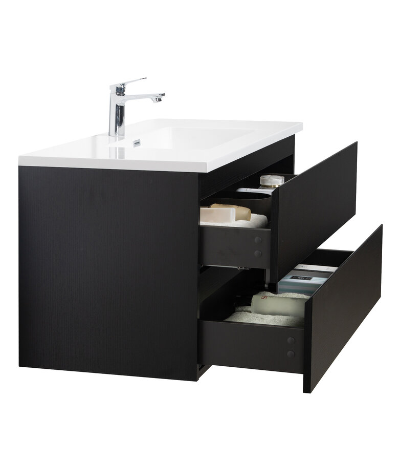 Badkamermeubel Angela 100cm - zwart houtnerf