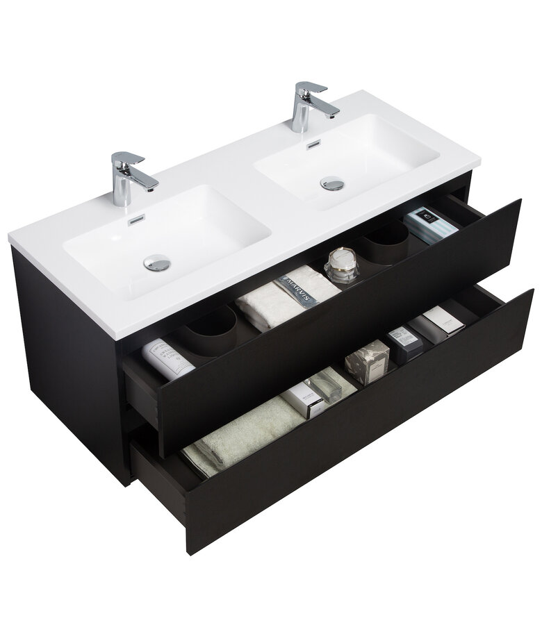 Badkamermeubel Angela 120cm - zwart houtnerf