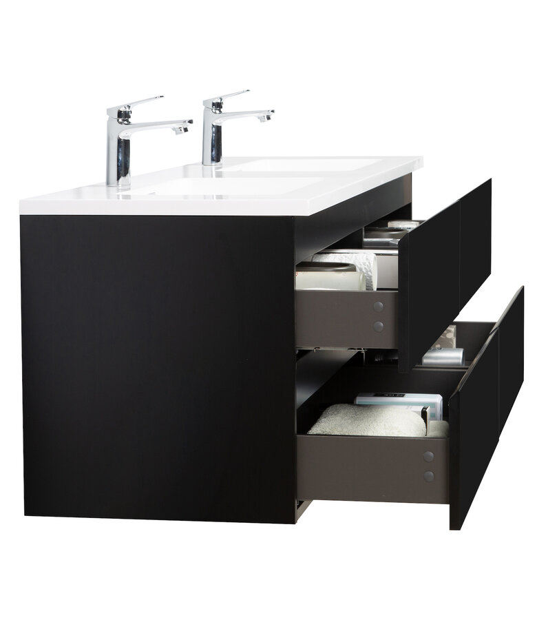 Badkamermeubel Angela 160cm - mat zwart