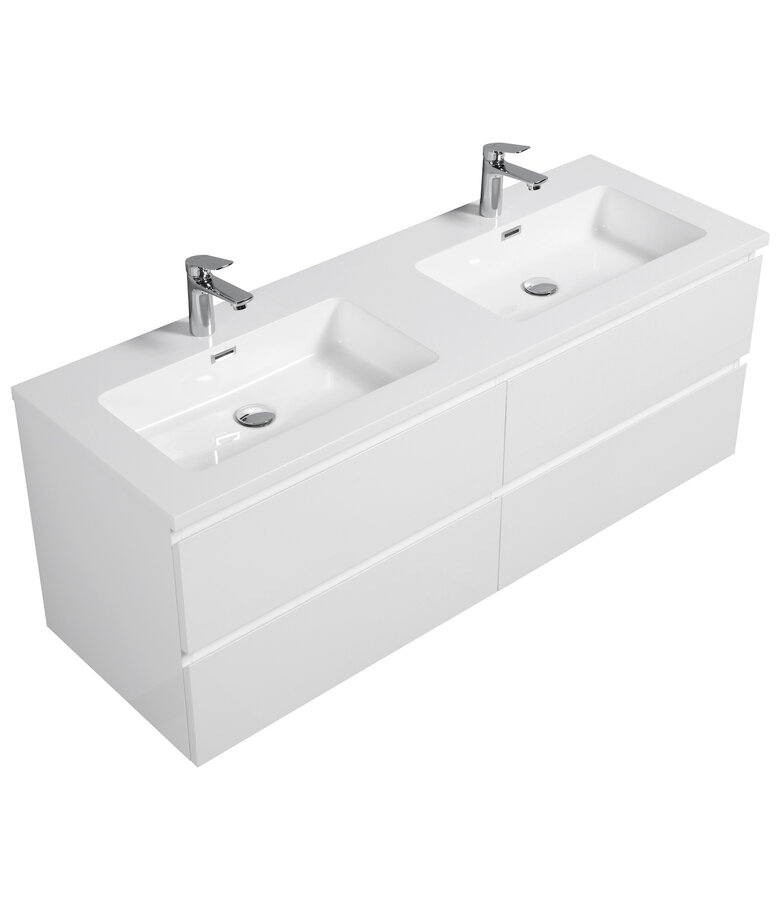 Badkamermeubel Angela 140cm - hoogglans wit